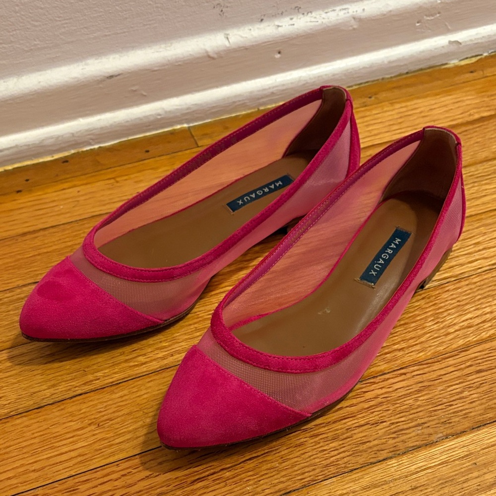 Margaux Fuchsia Mesh Ballet Flats 37 Wide
